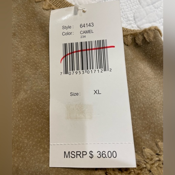 Designers Studio Originals Women’s Tan Suede Leather Cable Knit Vest Size XL. - Picture 6 of 7